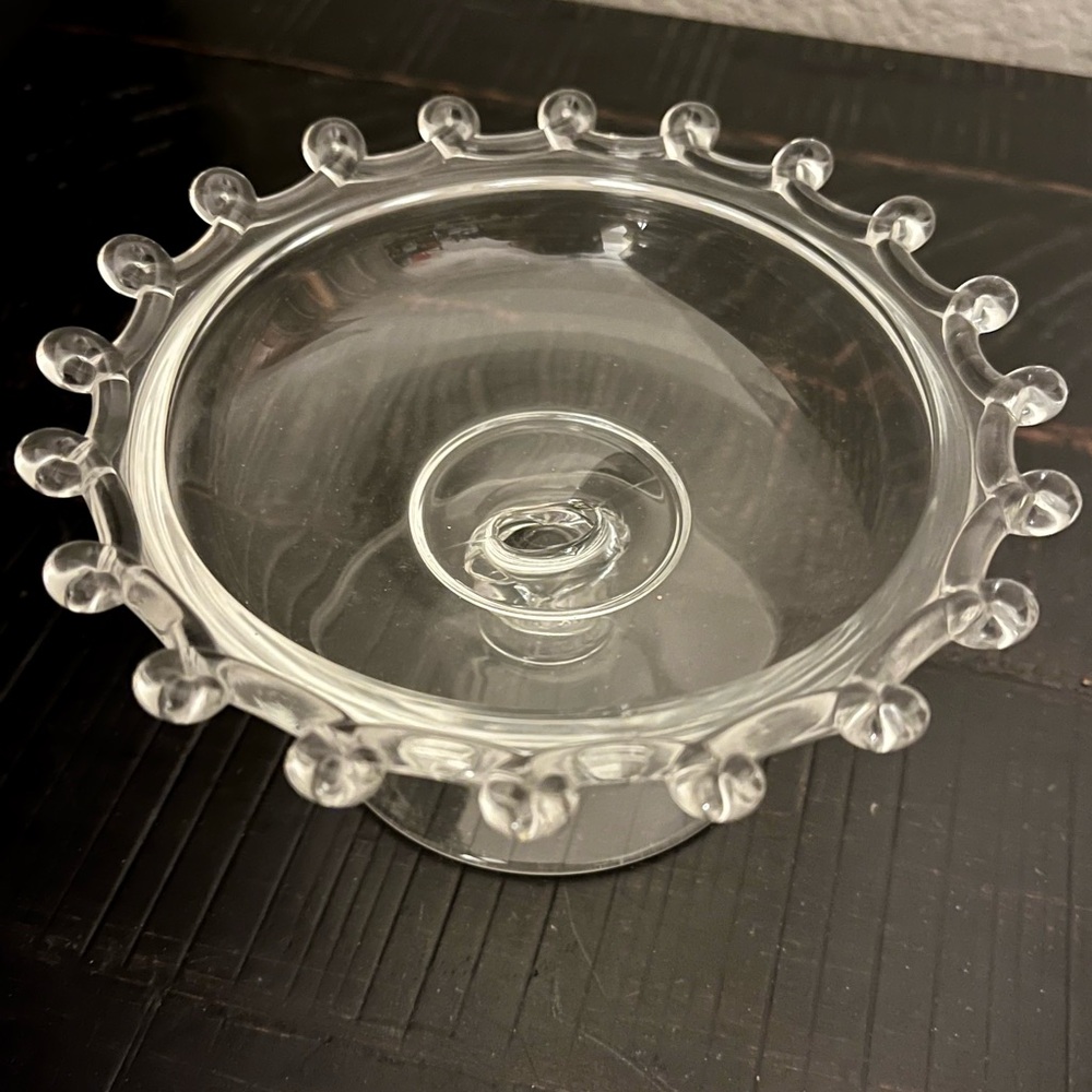 Vintage Heisey Glass Lariat pattern pedestal candy dish compote #1540 1942-1957